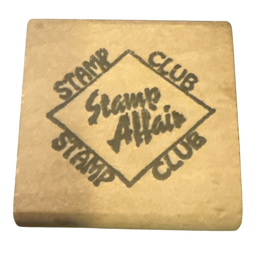 Stamp Affair Stamp Club Wood Mounted Rubber Stamp Vintage